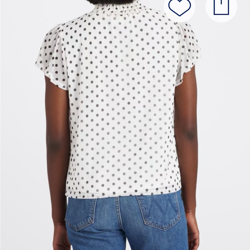 Beacon Jan Mock Neck Mesh Dots Top - Picture 8 of 8